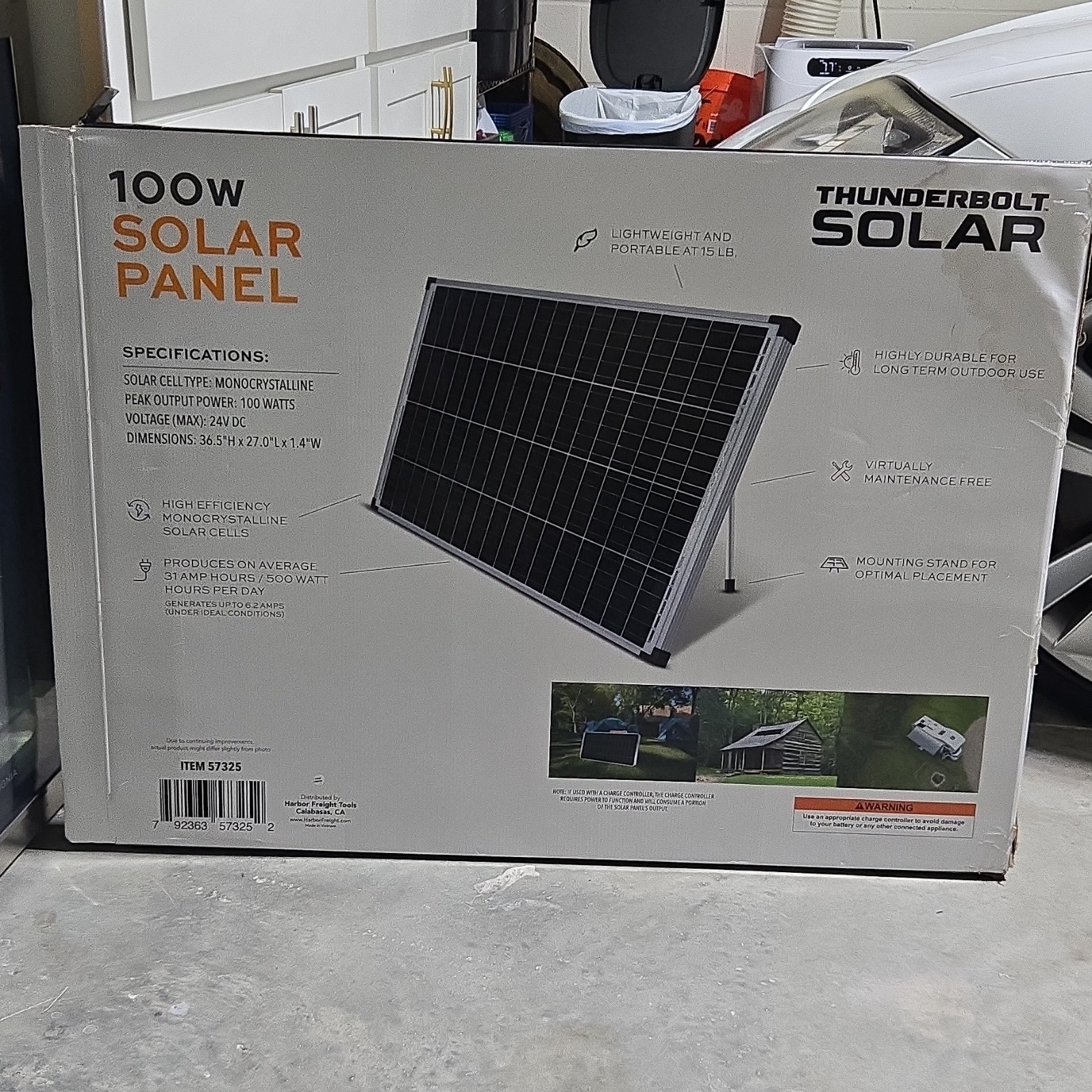 Thunderbolt 100W Monocrystalline 12V DC Off-Grid Rigid Solar Panel
