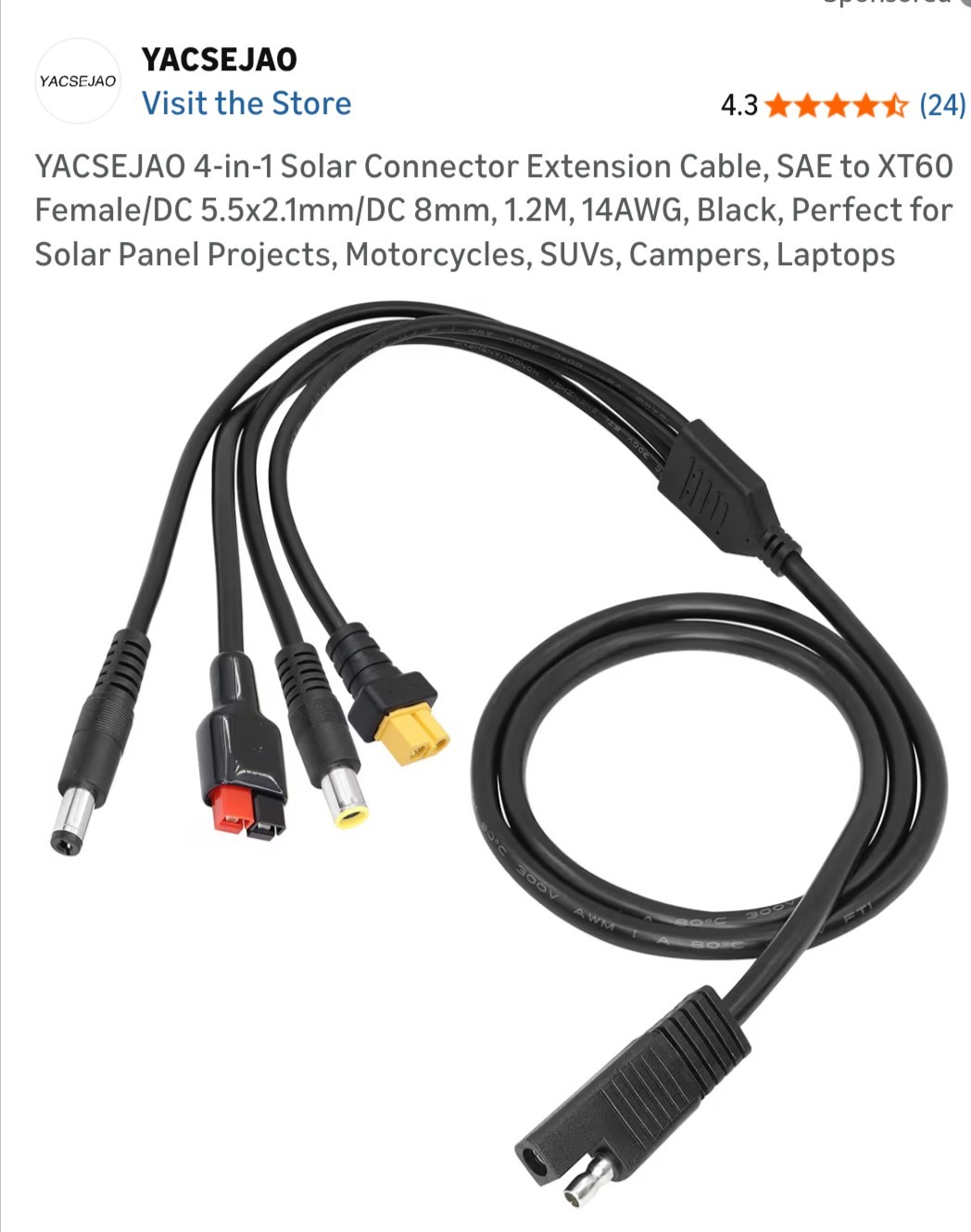 4 In 1 Solar Extension Cable Wide Application By Yacsejao