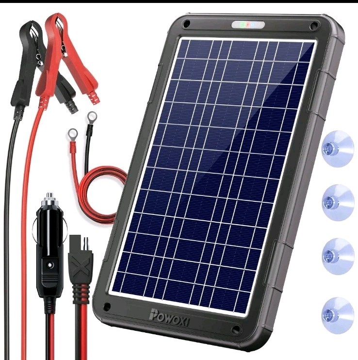 12V 12W Solar Car Battery Trickle Charger Maintainer with Smart PWM Controller