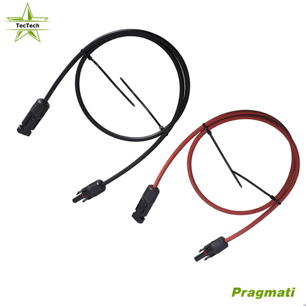 10/12 AWG 1 Pair Black + Red Solar Panel Extension Cable Wire Connector