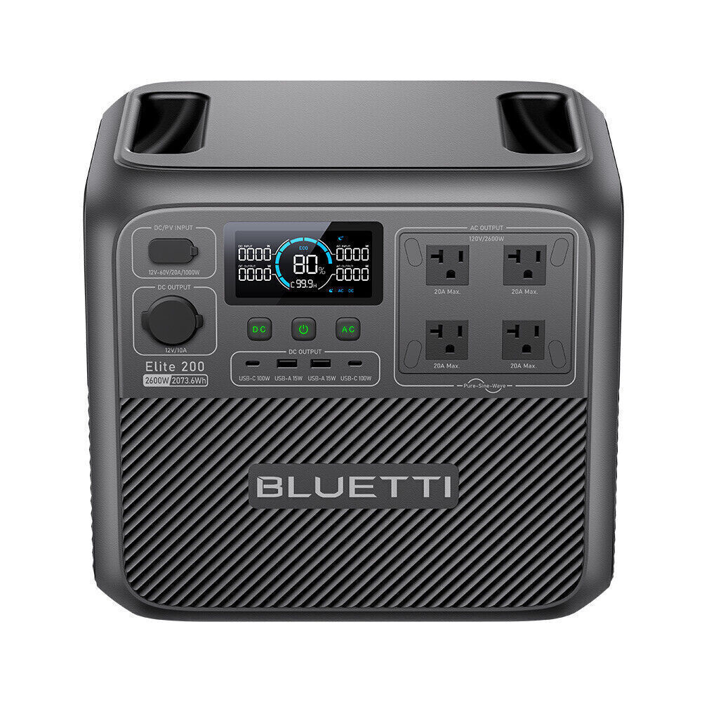 BLUETTI Elite 200 V2 2073.6Wh Power Station+560W Charger 1 Alternator Charger