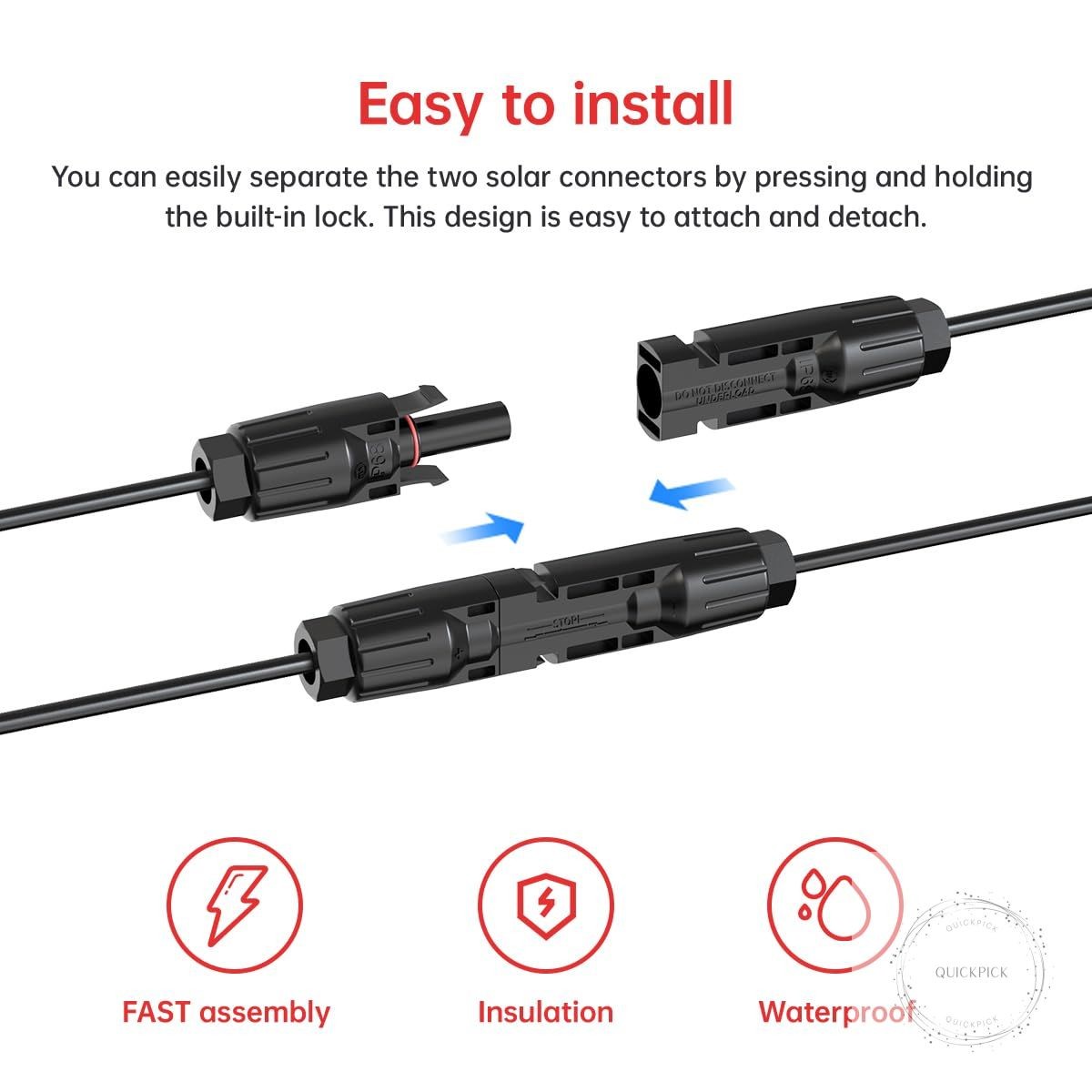 10AWG 2FT Solar to XT60i Cable 2 10 25 35 50 75 100FT Solar Connector to XT60i