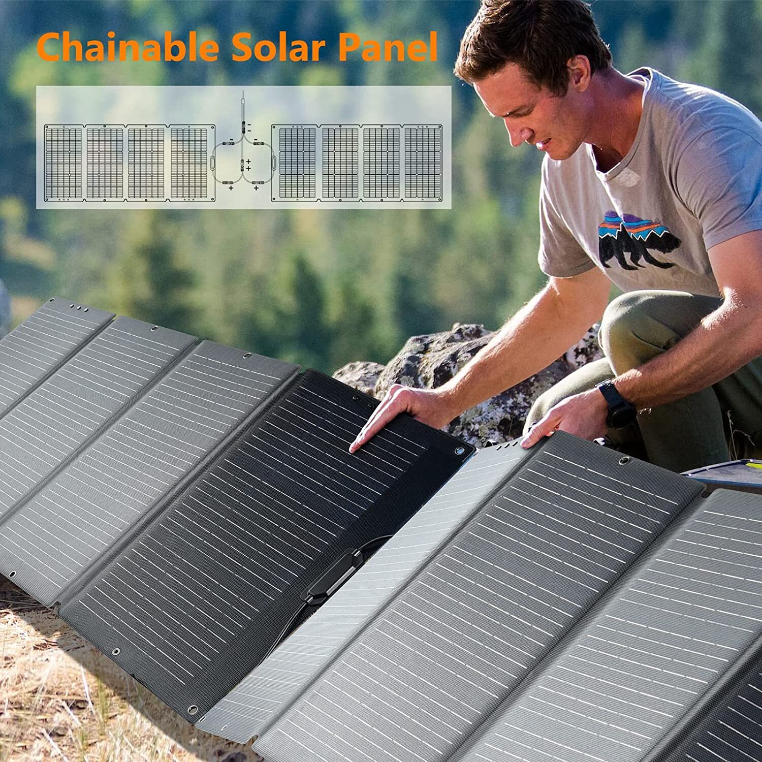 120W Solar Panel for Power Station – Foldable Solar Charger with MC4 Ports
