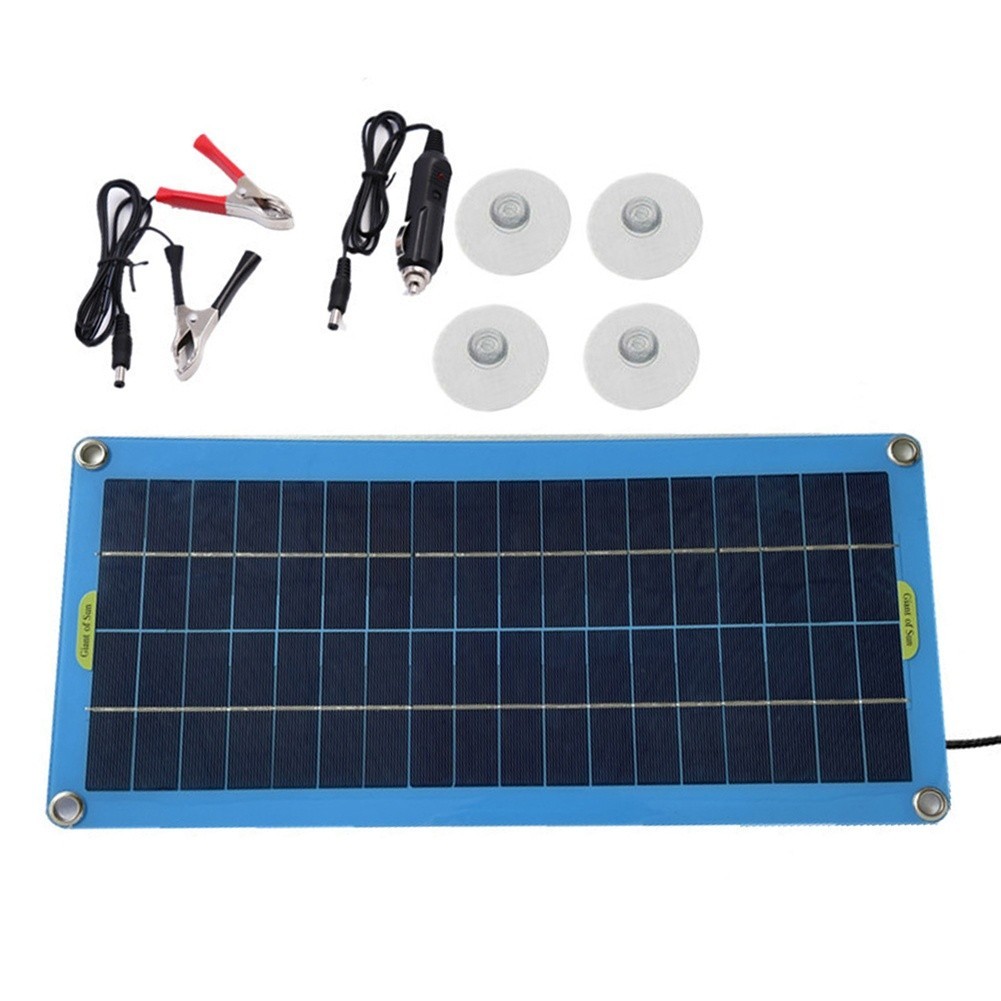 12V 30W Solar Panel For Camping PET Laminated Sheet Reverse Current Protection
