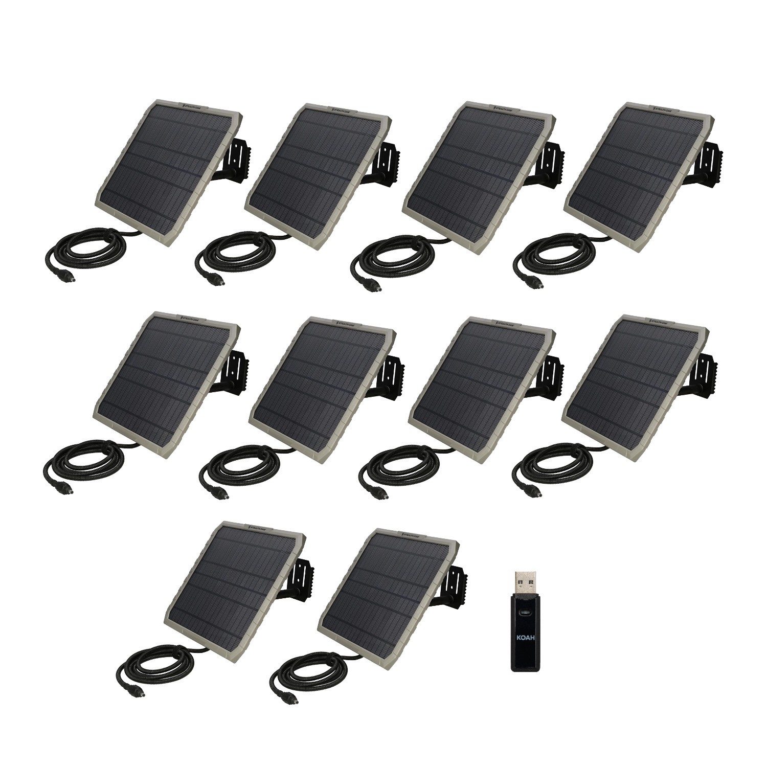 Stealth Cam FieldMAX EX 10-Inch Solar Panel (10-Pack) Bundle with Card Reader