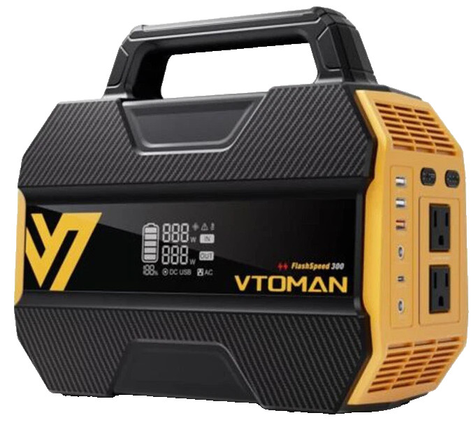 VTOMAN FlashSpeed 300 Power Station 300W 230Wh Solar Generator Camping Necessity