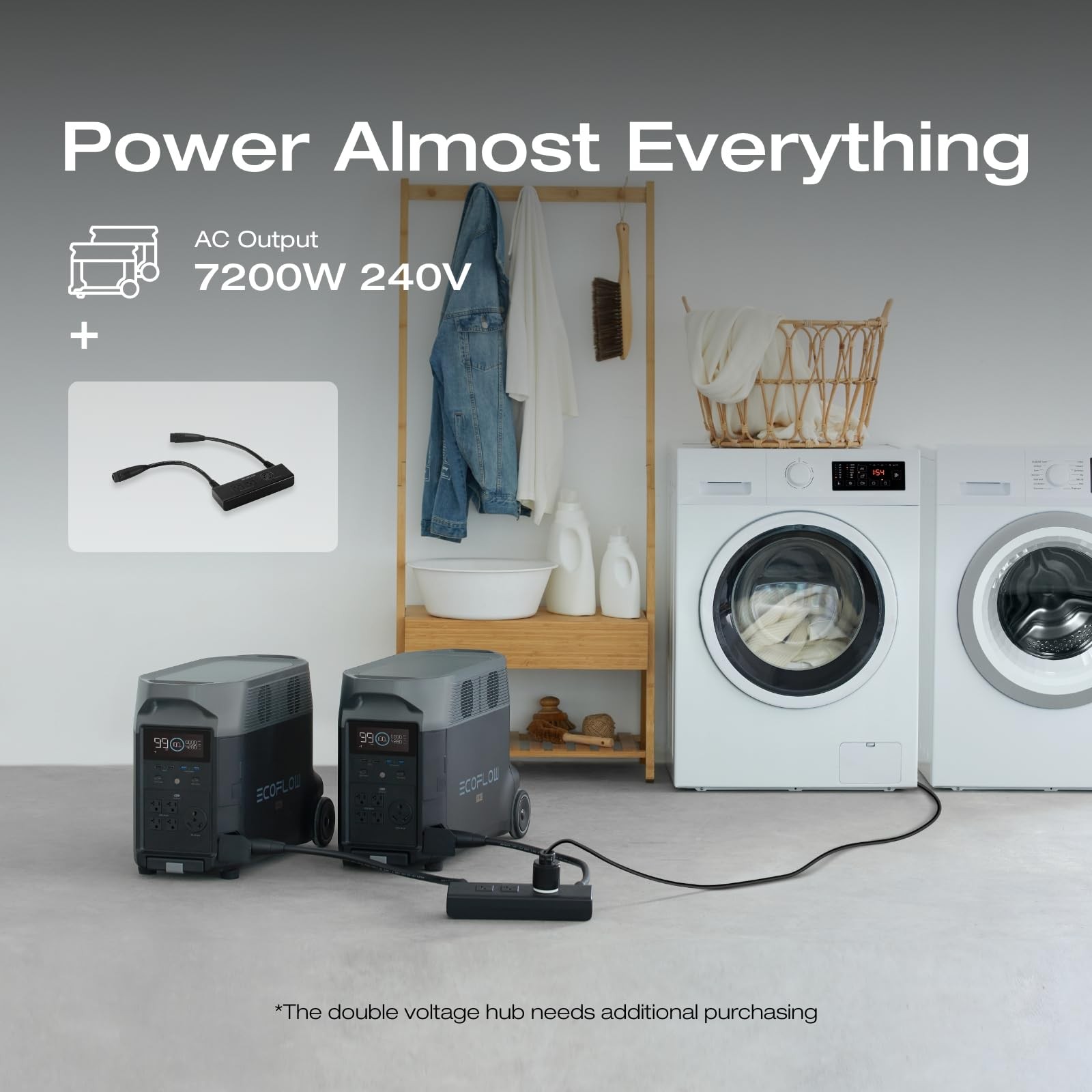 EF ECOFLOW 7.2kWh Portable Power Station DELTA Pro with Extra Battery, 120V L…