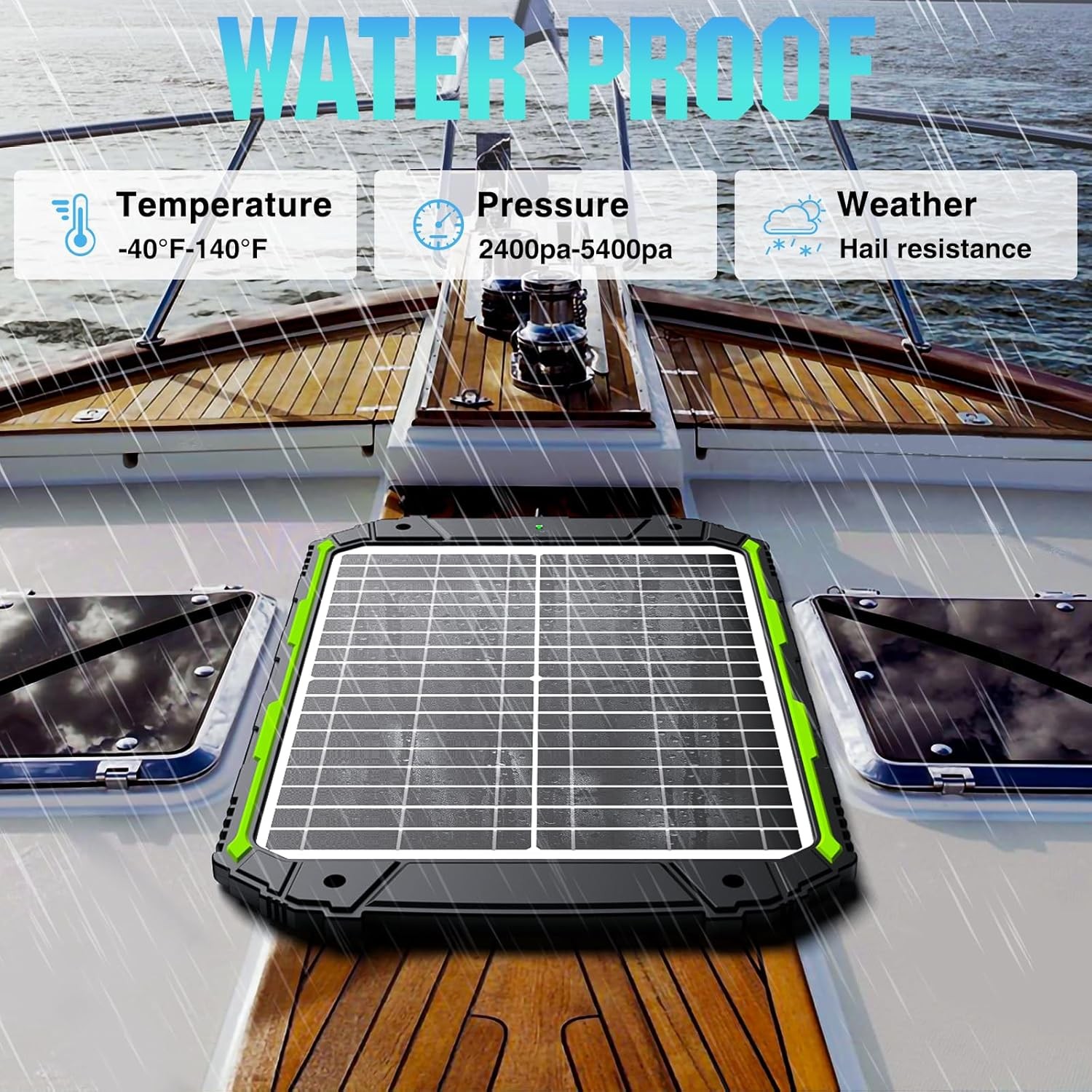 20W 12V Solar Powered Battery Charger & Maintainer, Built-In Smart MPPT Charge C