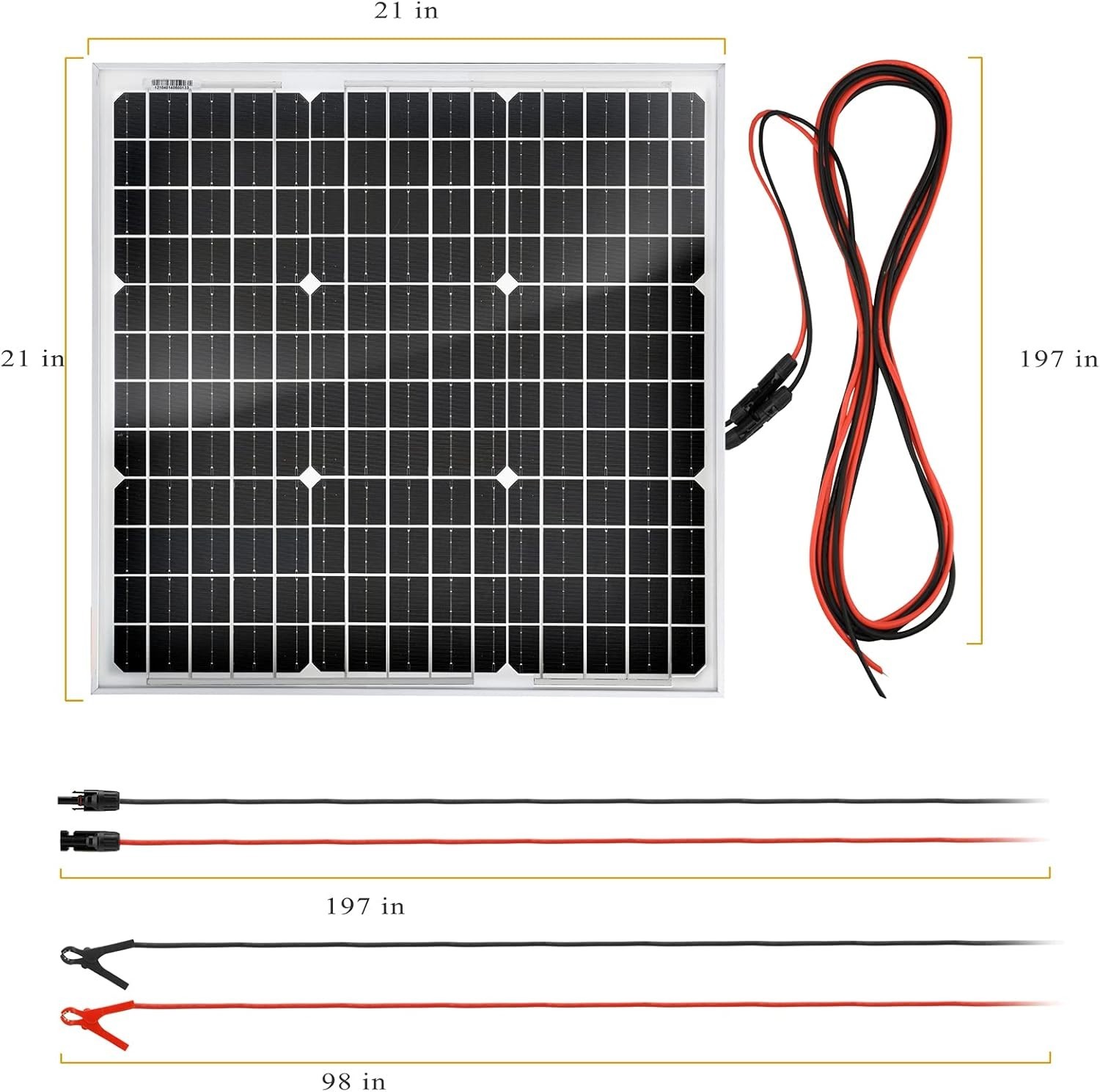 Weatherproof 50W Solar Panel with 30A Controller for Home and Outdoor Adventures