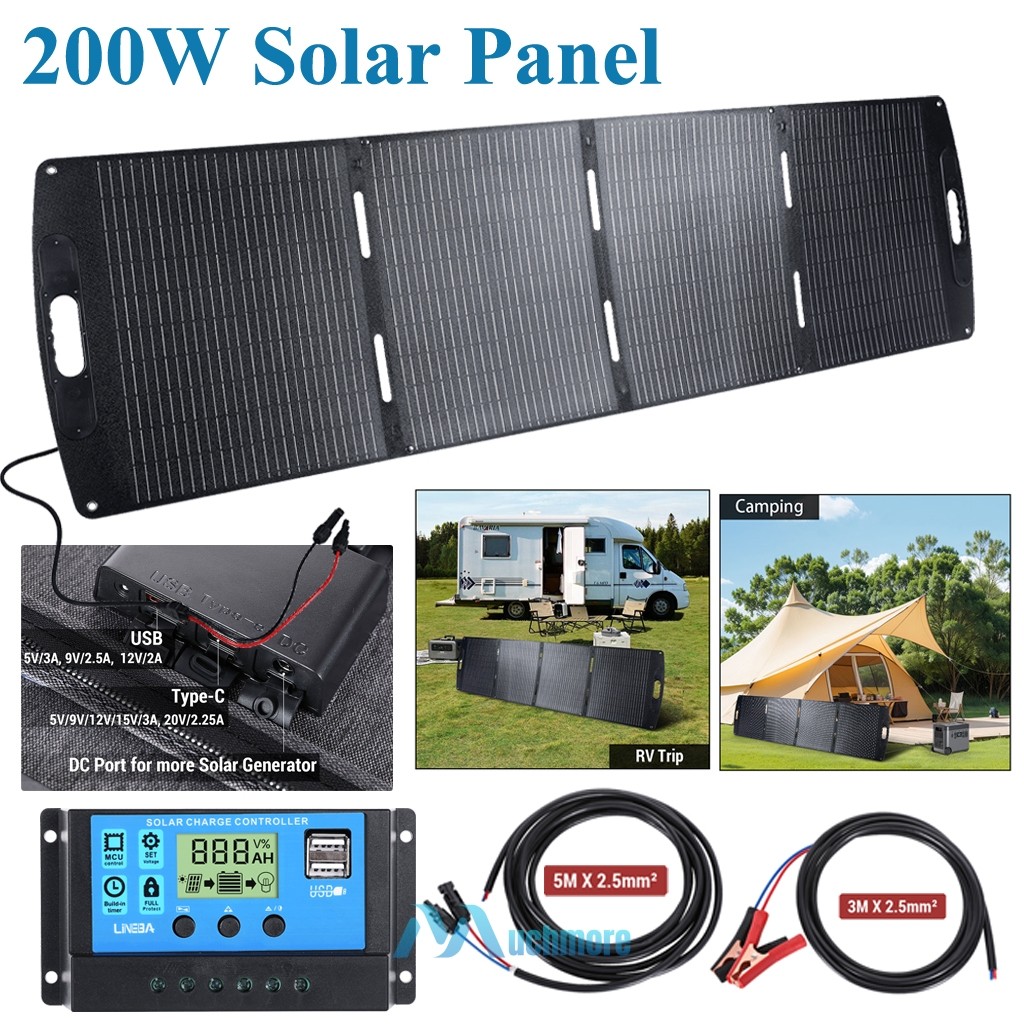 Portable Solar Suitcase Foldable Solar Panel Charger with Controller RV Camping
