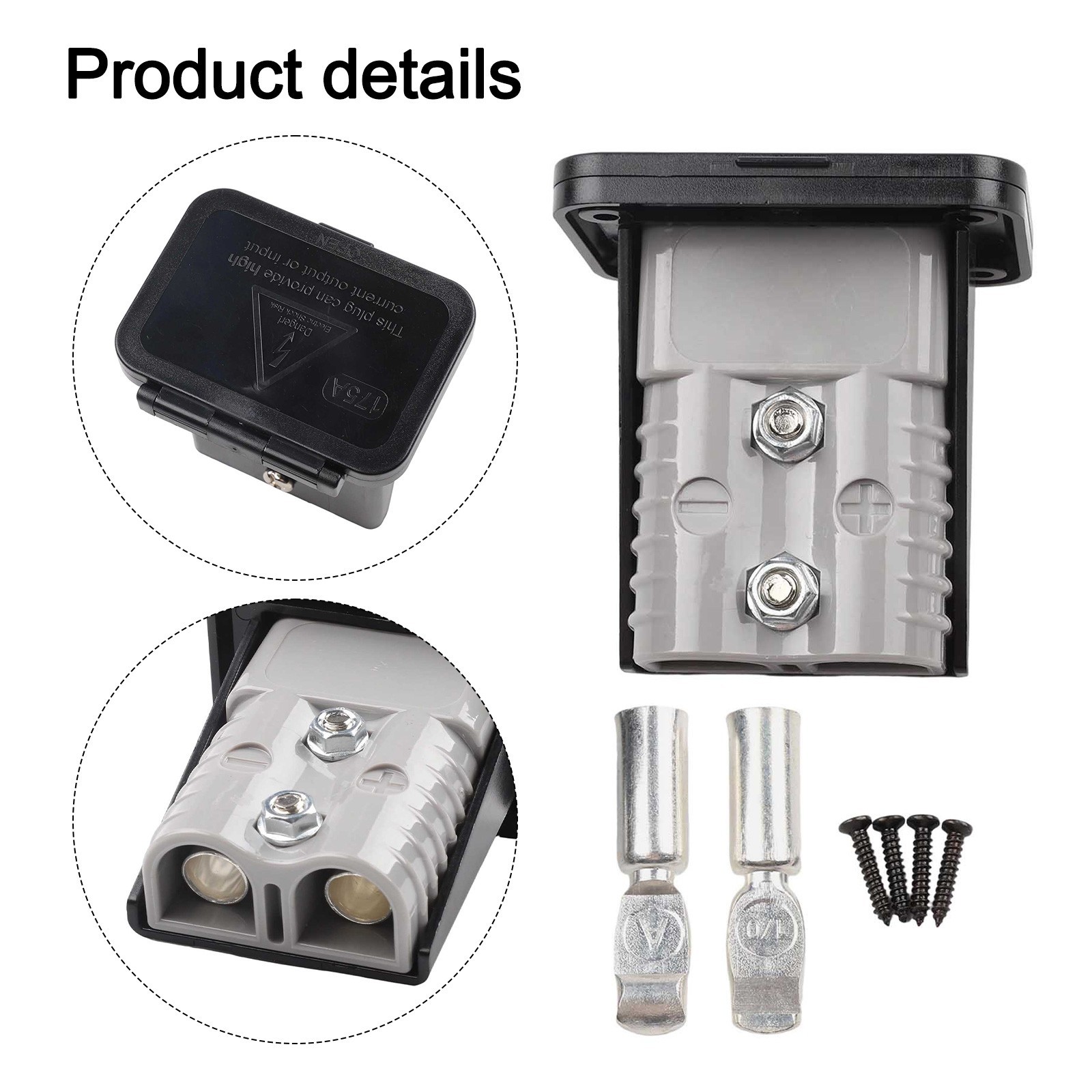 Flame Retardant PC EV Charging Connector Fixed Screw Design 50A 120A 175A 600V