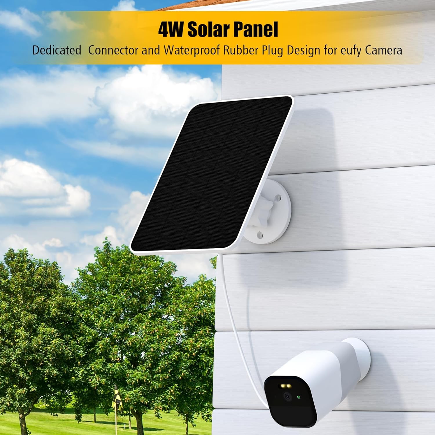 Solar Panel for eufy Camera,Security Camera,5V 4W Solar Panel for eufyCam 2/2…