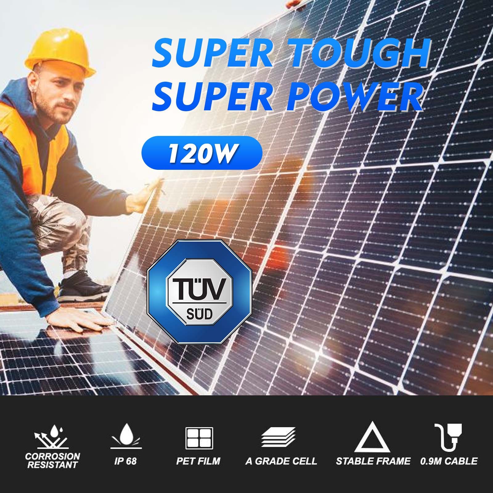 400W Solar Panel 12V PV 100Watt Monocrystalline Home RV Roof Shed Back-up Power