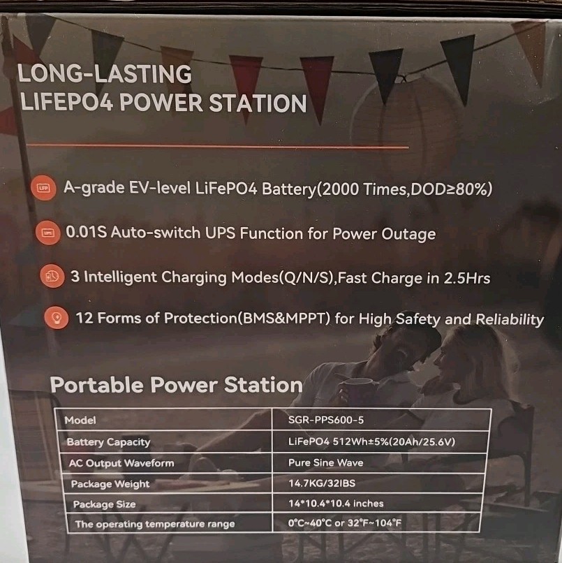 Allwei 500W Battery Backup Power Station Portable Camping Emergency Generator