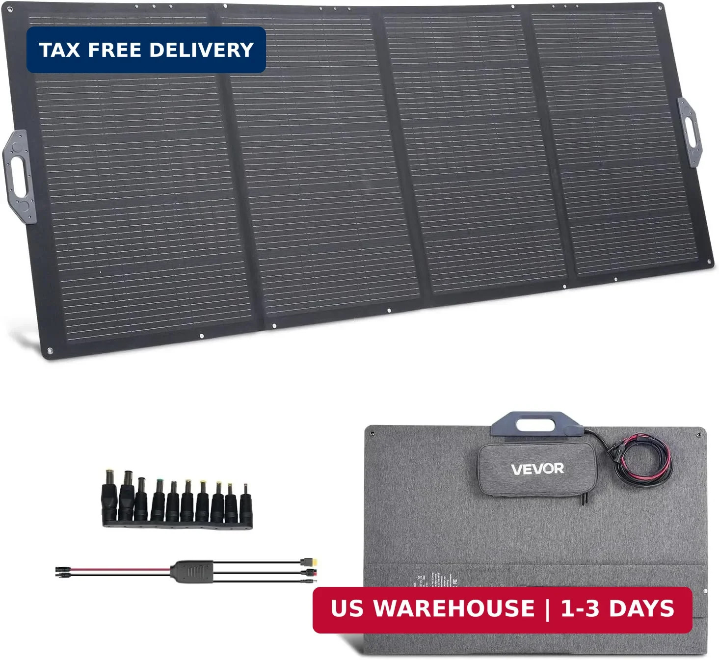 VEVOR 400W Foldable Solar Panel, 24% High-Efficiency Portable Monocrystalline So