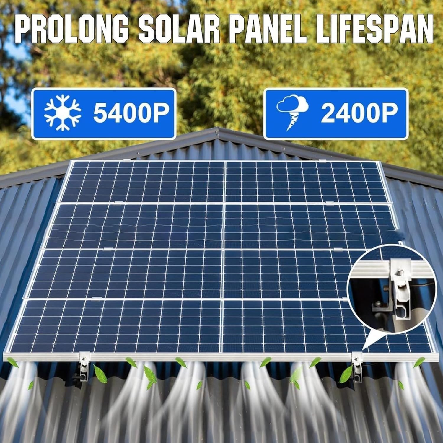 10-Pack Heavy-Duty Aluminum Alloy L-Foot Solar Mounts Photovoltaic Panel Mountin