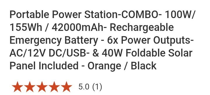 100W Lithium Ion Portable Power Station w/ 40W Solar Panel Digital Display