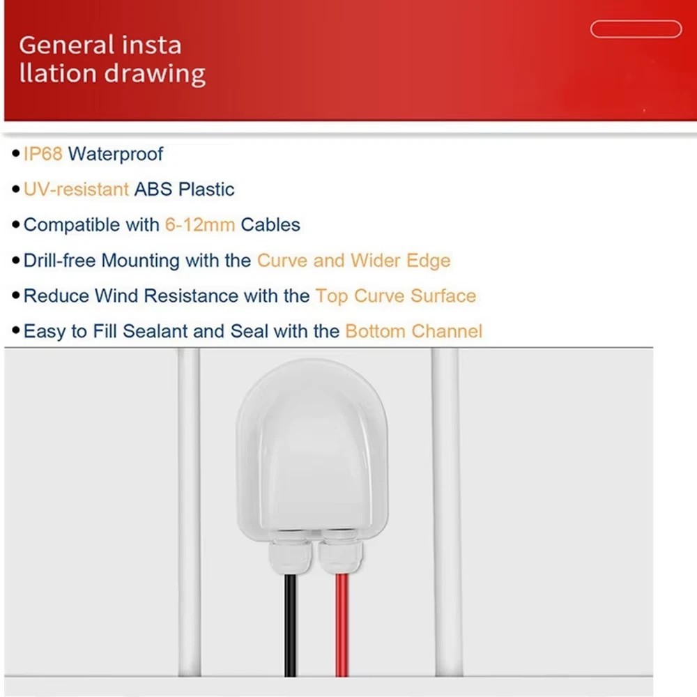 Double Wire Entry Gland Box Solar Panel Roof Wire Entry Gland Box Cable Motorhom