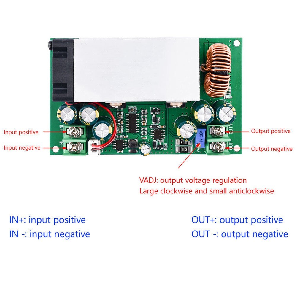 High Performance Reduce Voltage Regulator Input 12V~75V Output 25 60V 600W 25A
