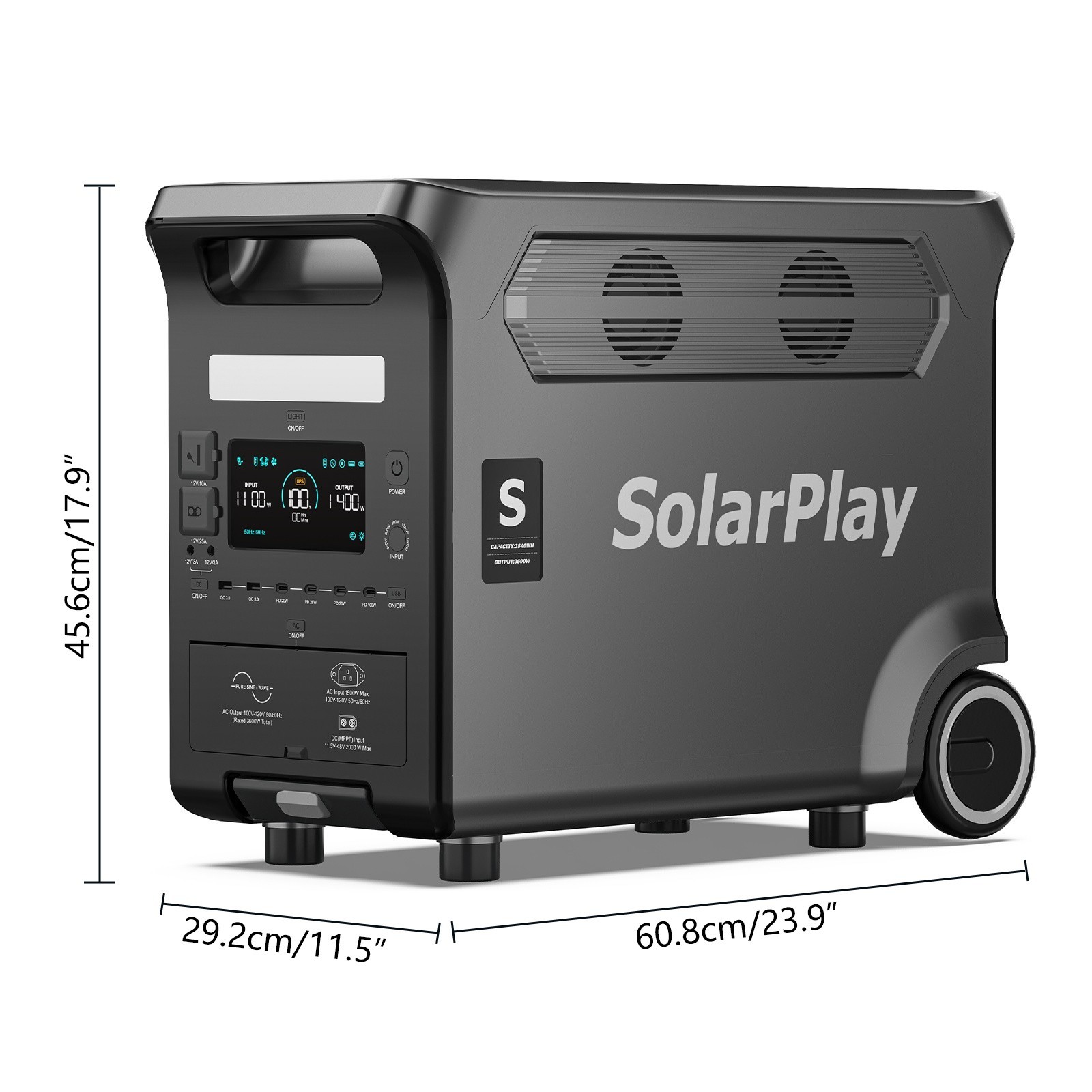 SolarPlay 3600W&3840Wh LiFePO4 Portable Power Station With 400W Solar Panel