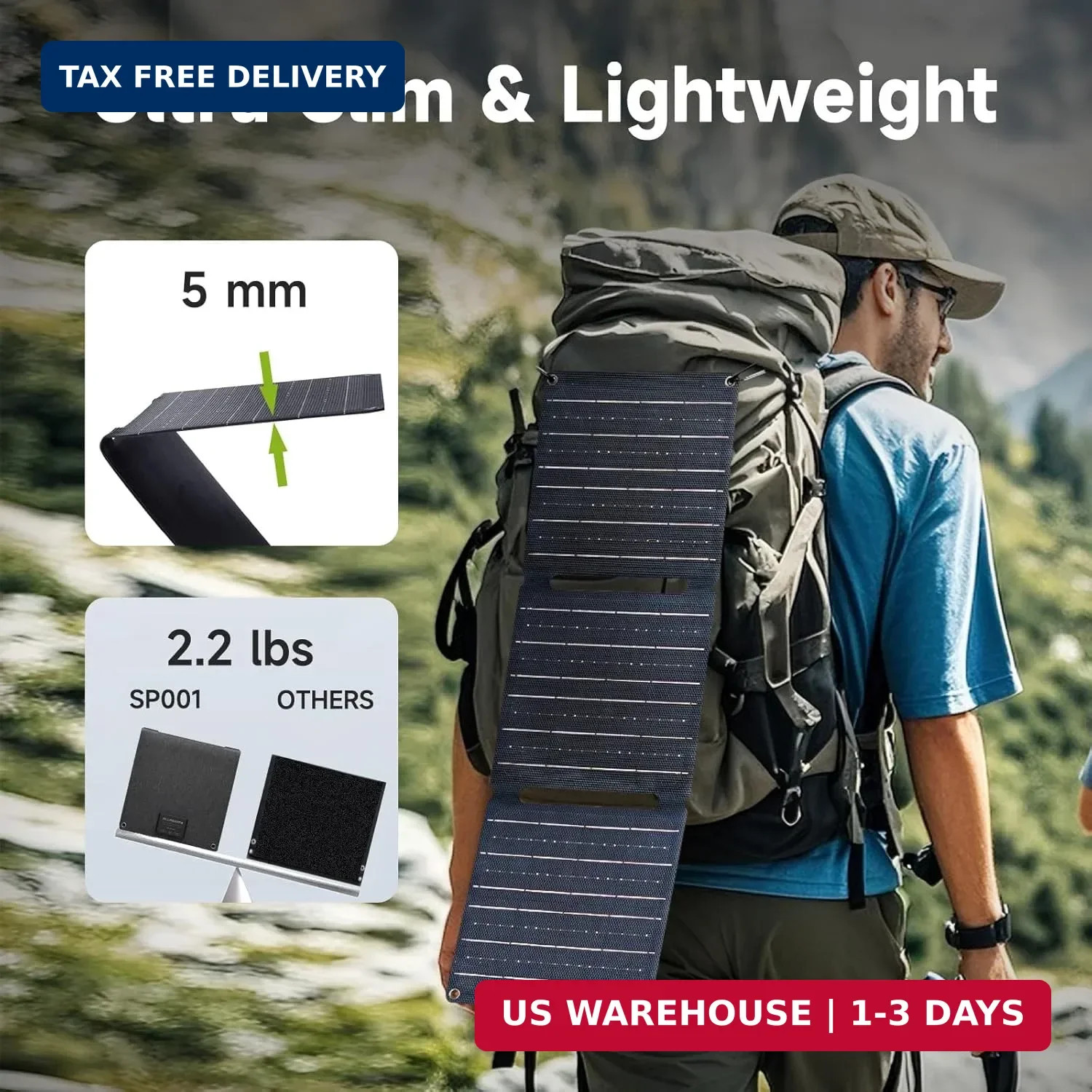 ALLPOWERS 21W 5V Foldable Solar Panel Charger, SP001 Solar Charging Kit with 5V
