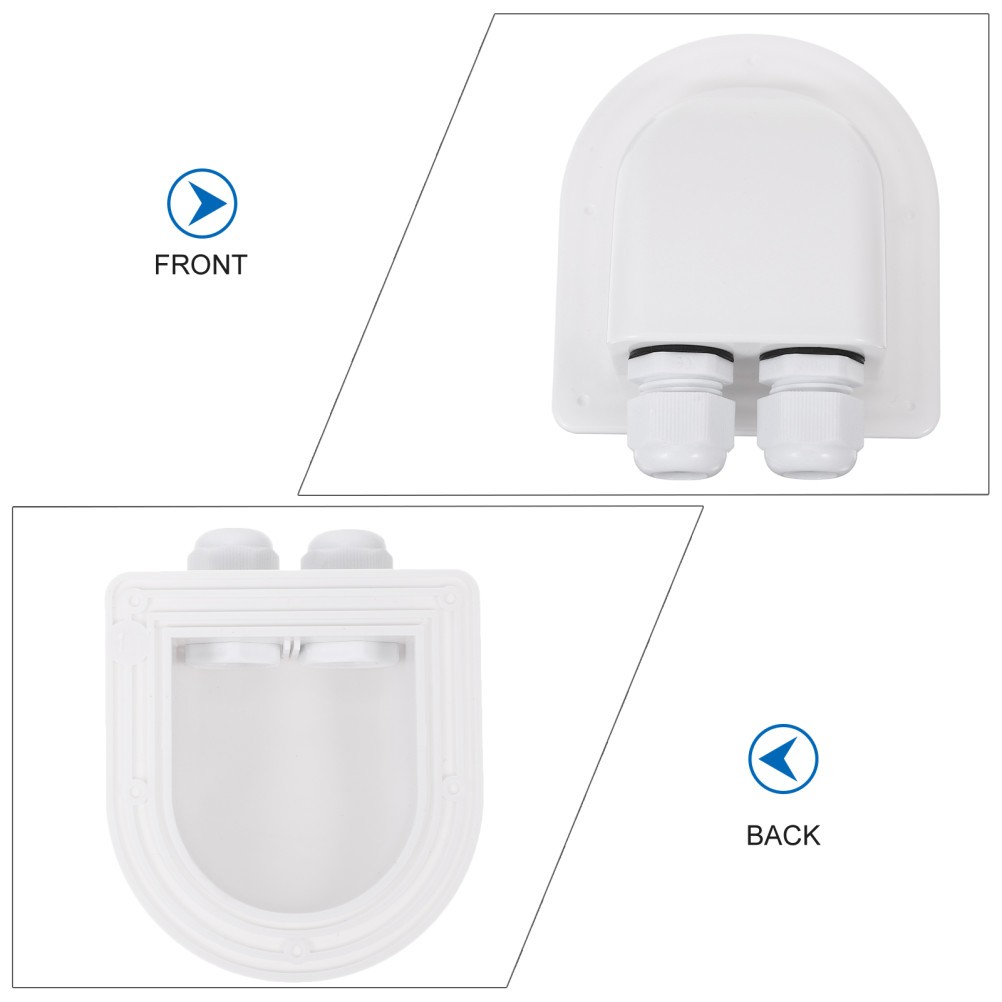 1 Pack Waterproof Rv Roof Wire Entry Gland ABS Plastic Dual Hole Connector