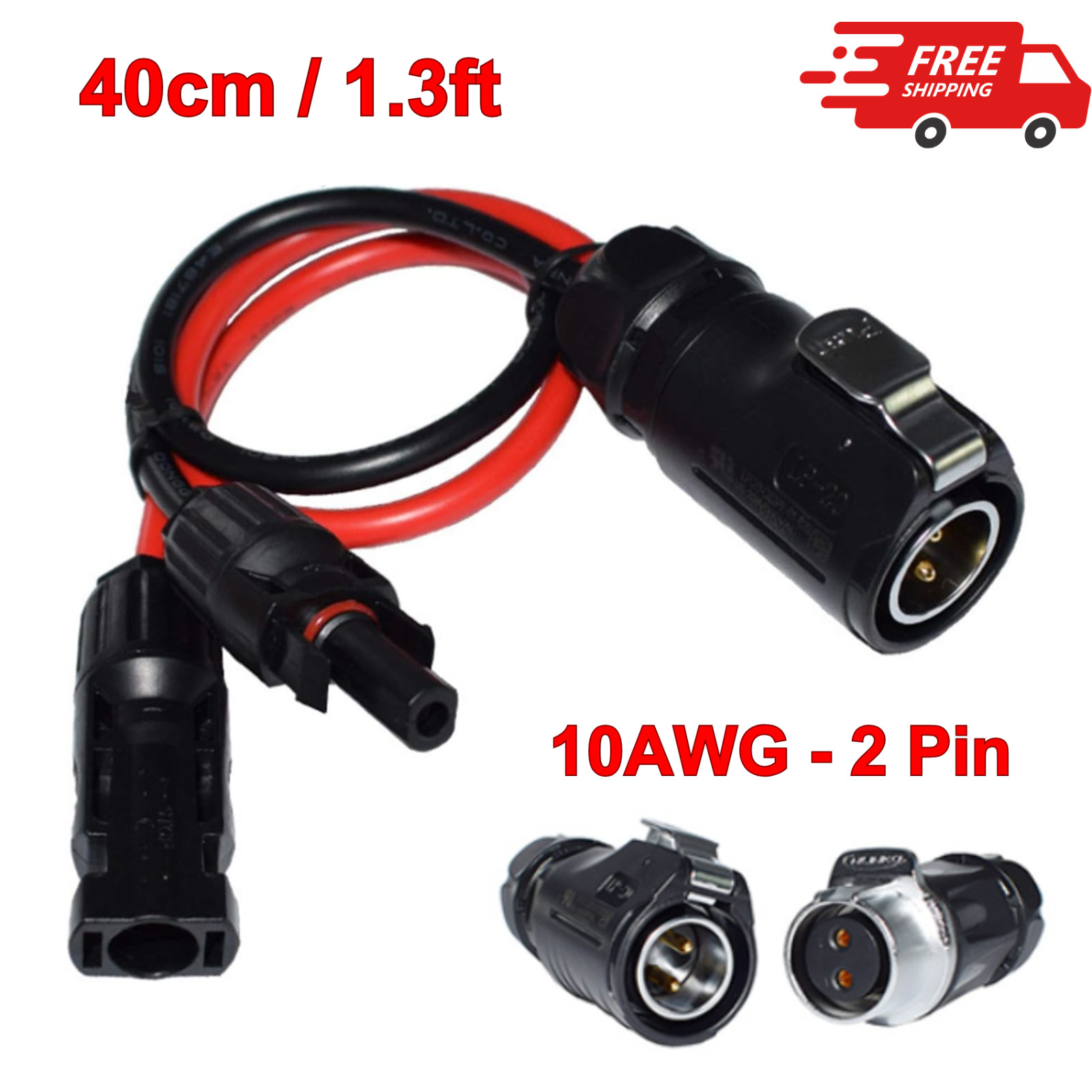 10AWG 2Pin Power Industrial Circular Connector For Furrion, Solar Panel Suitcase