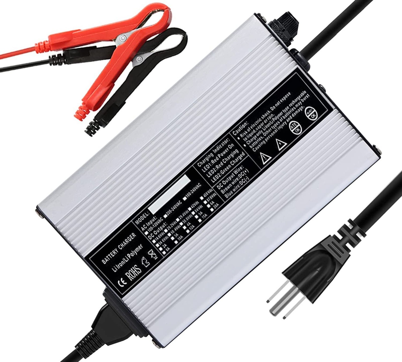 LiFePO4 Battery Charger 36V/43.8V 8A Lithium Iron Phosphate Battery Smart Cha…
