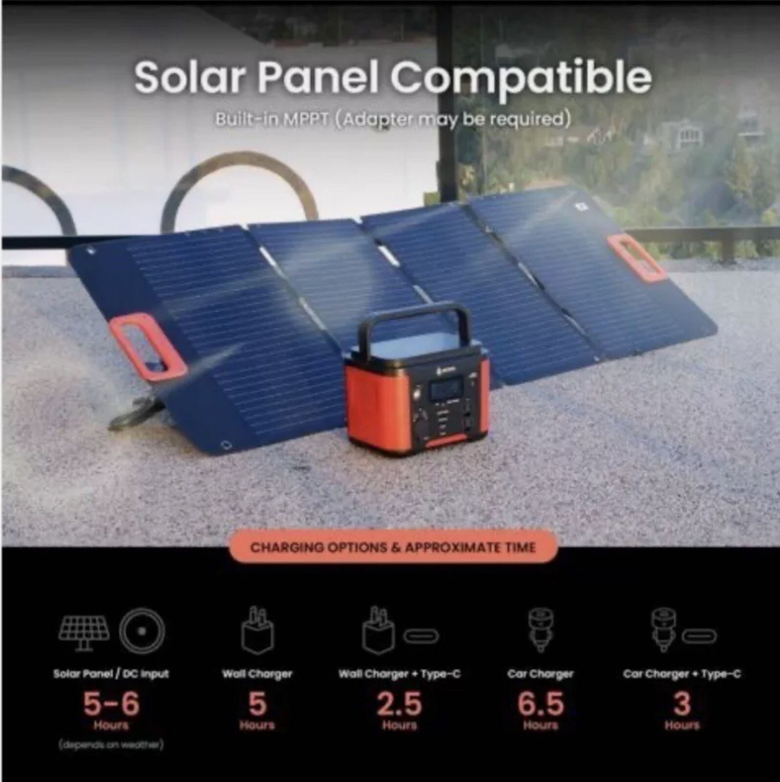 ARROWHEAD OUTDOOR 296W Portable Power Station Lithium Solar Generator Peak 600W