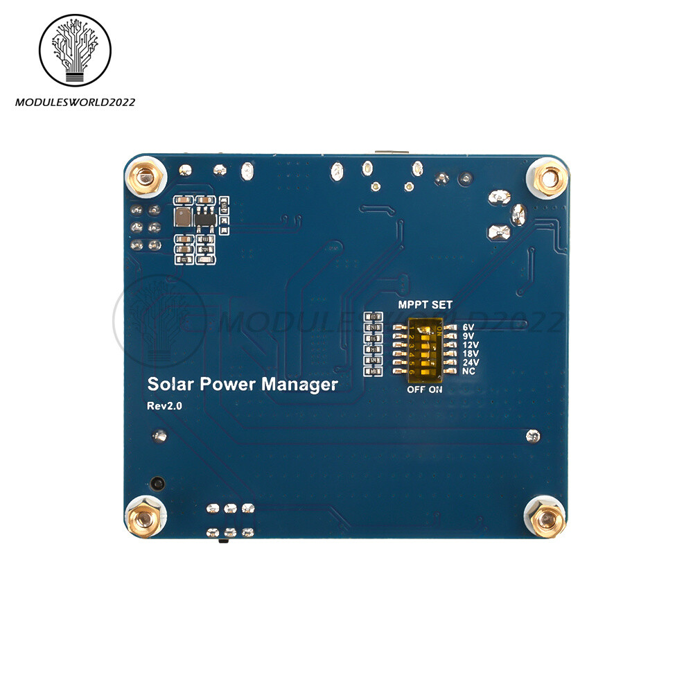 Power Manager Module for 6V~24V Solar Panel Support MPPT USB Battery Charging