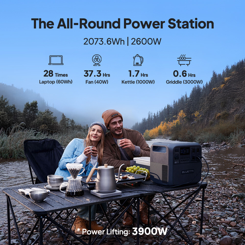 BLUETTI Elite 200 V2 2600W Portable Power Station+Optional 200W/350W Solar Panel