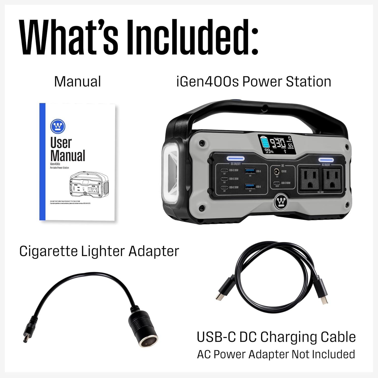 400W 183Wh Portable Solar Generator Westinghouse