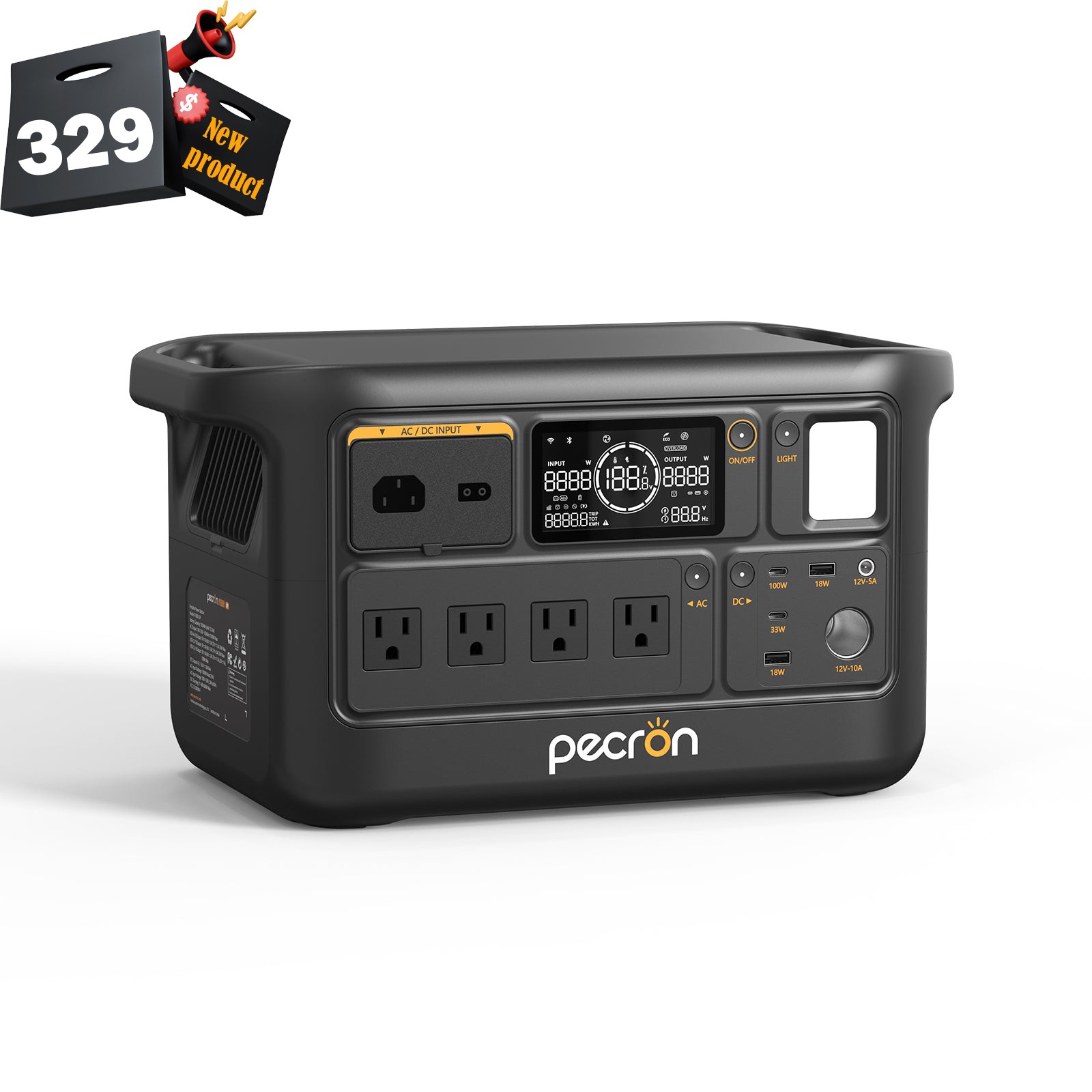 Portable Power Station F1000LFP Pecron 1004Wh 1500W LiFePO4 Battery Expandable