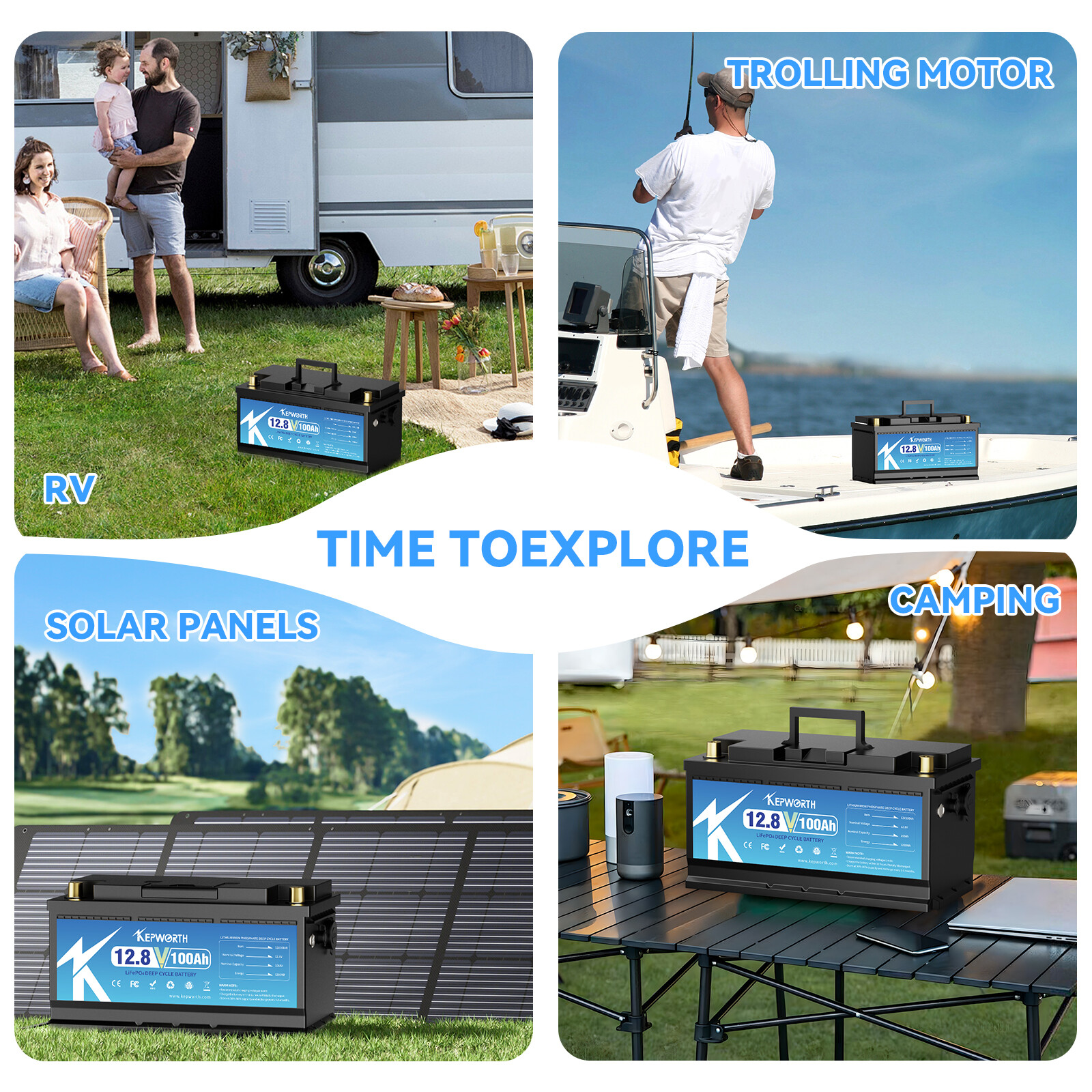 12V 100Ah LiFePO4 Lithium Battery 100A BMS Deep Cycles Solar RV Off-grid+Charge