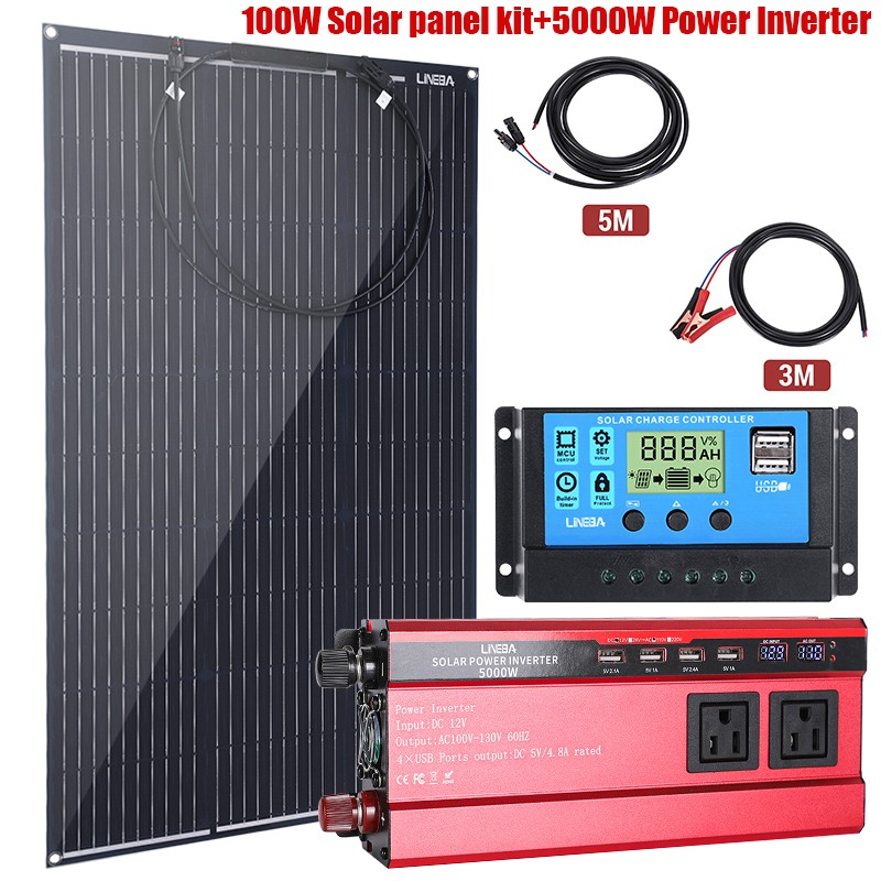 200W 400W Watt 12V Solar Panel Mono HighEfficiency PV for Sunshed RV Roof Home
