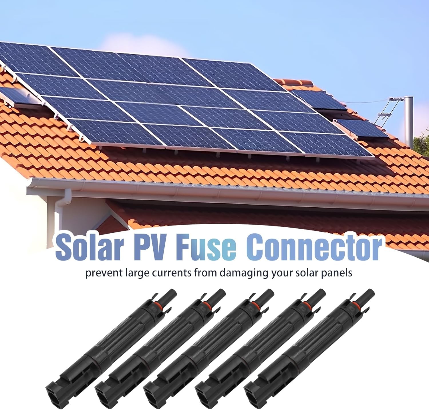 10PCS Solar Fuses Holder Inline Waterproof Solar Fuse Connector for Solar Panel