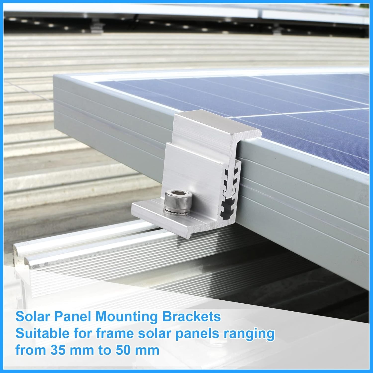 40 Pack Adjustable Solar Panel End Clamps – Durable Aluminum Mounting Hardware