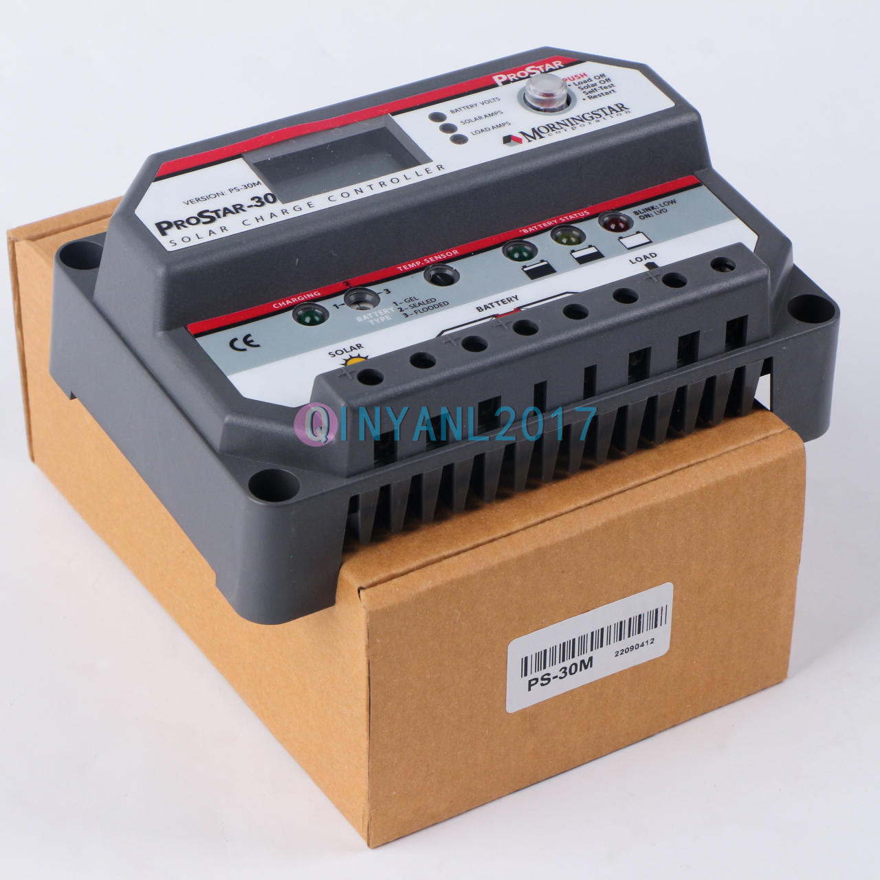 MORNINGSTAR PROSTAR with LCD Display PWM Charge Controller PS-30M 12/24V,30A