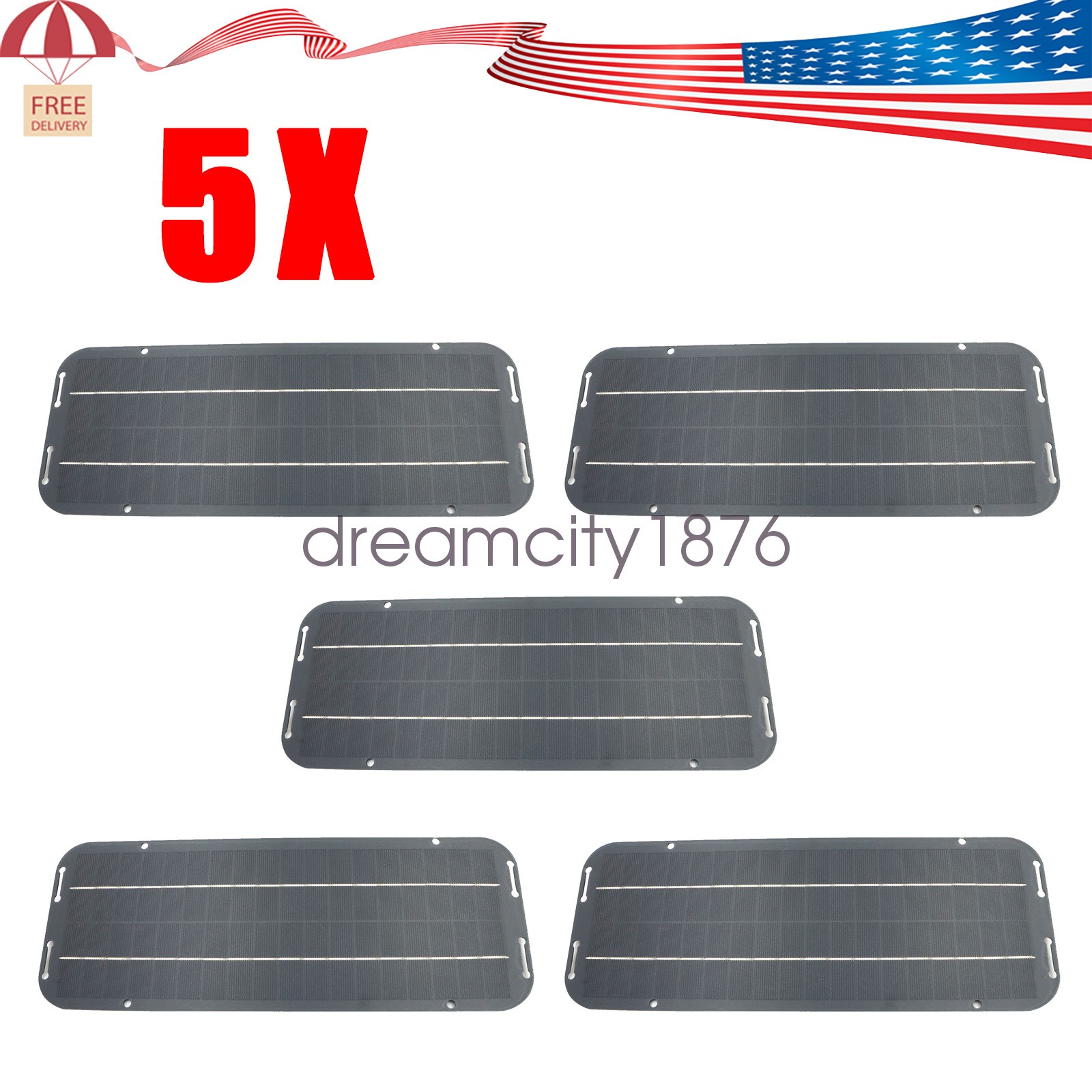 30W Solar Panel 12V Trickle Charger Battery Charger Kit 5x Maintainer Boat RV