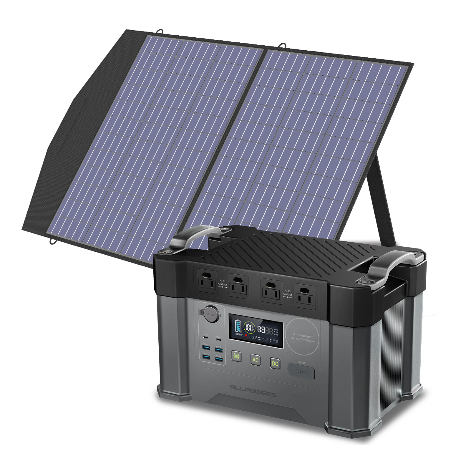 ALLPOWERS 2400W Portable Power Station Geberator + Solar Panel For Camping
