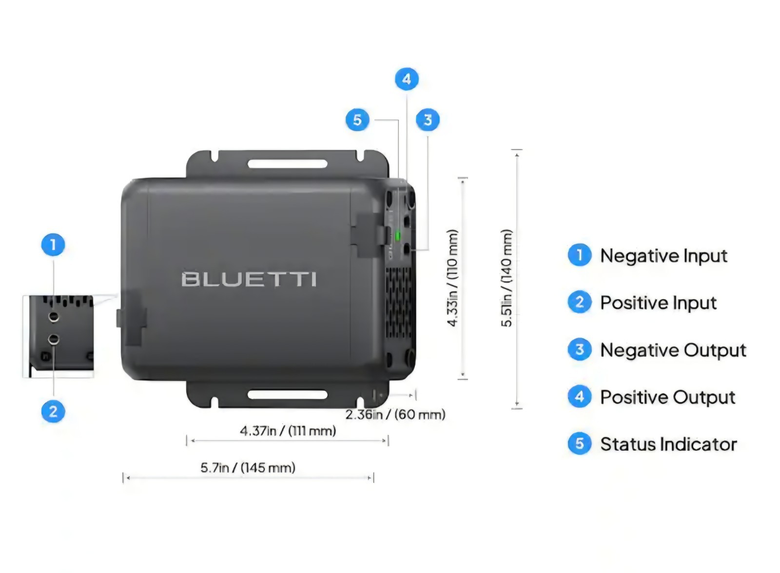 BLUETTI Charger 1 560W Alternator Charger Fast DC-DC Charger for Power Stations