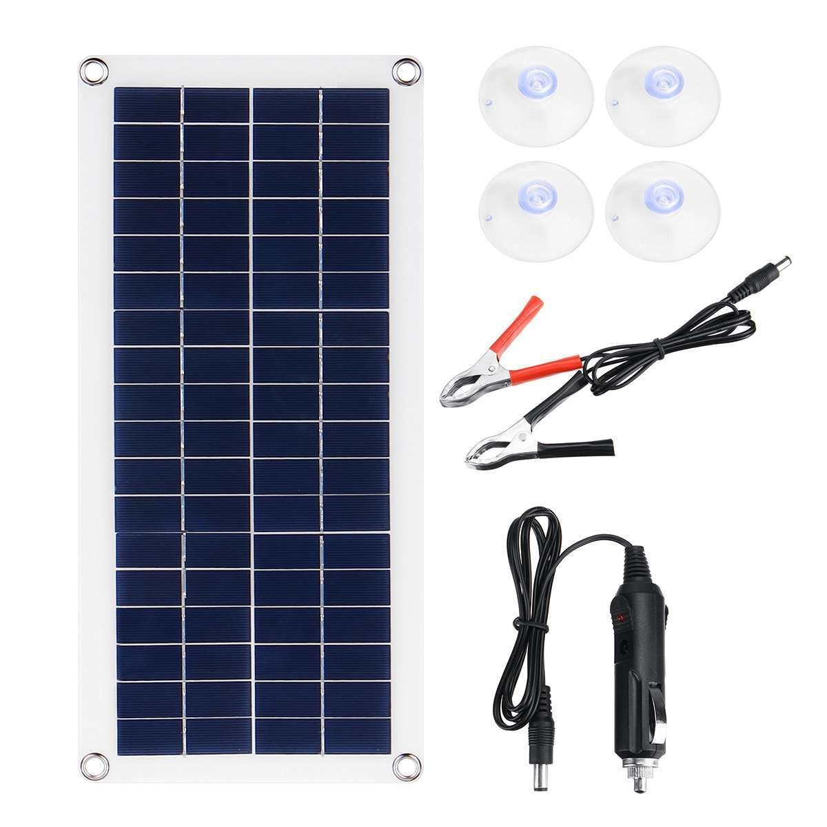 20W Solar Panel 12V Solar Cell Phone RV Car MP3 Charger Outdoor Battery Camping