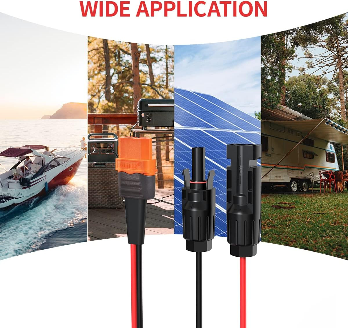 12AWG 2FT Solar to XT60i Cable 2 10 25 35 50 75 100FT Solar Connector to XT60i