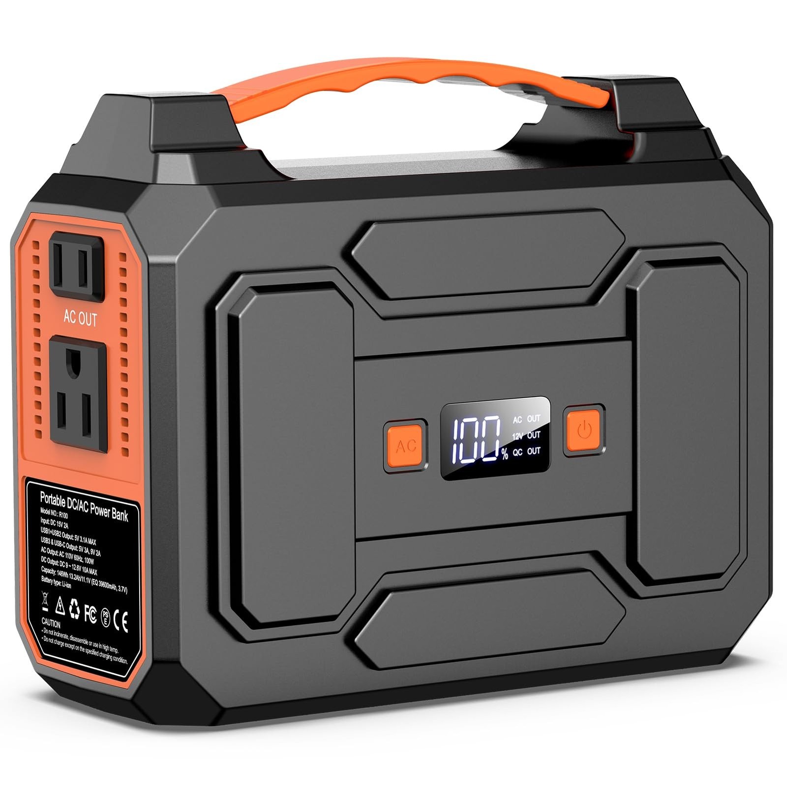 Apowking Portable Power Station Bank 146Wh 200W Peak(100W Rated), Solar Power