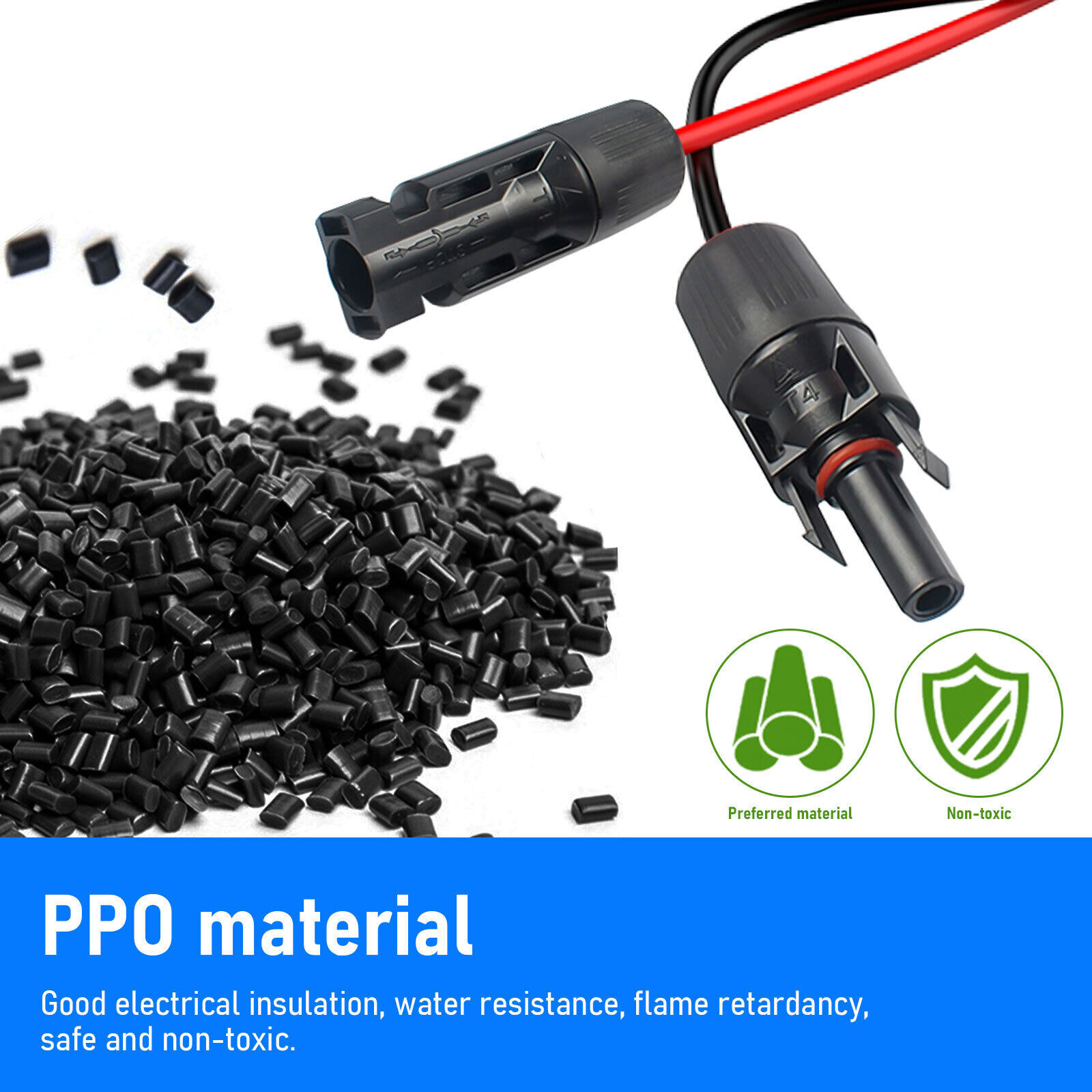 10/12/14AWG ,1 Pair Solar Panel Extension Cable with Female & Male Connectors
