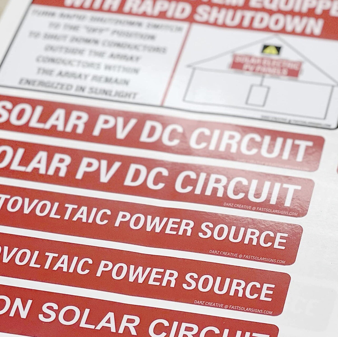 PV Solar System Install Label Kit 48 Pack NEC 2017 2020 Safety Labels Electric