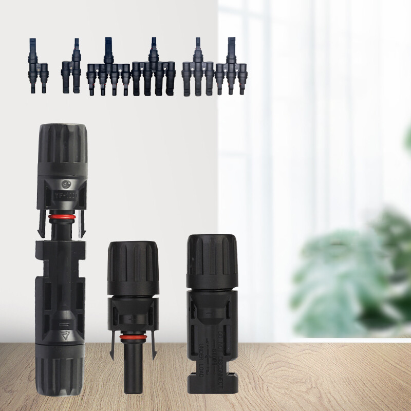 Solar Panel Connectors IP67 Waterproof Y/T Type / Straight Photovoltaic Plug