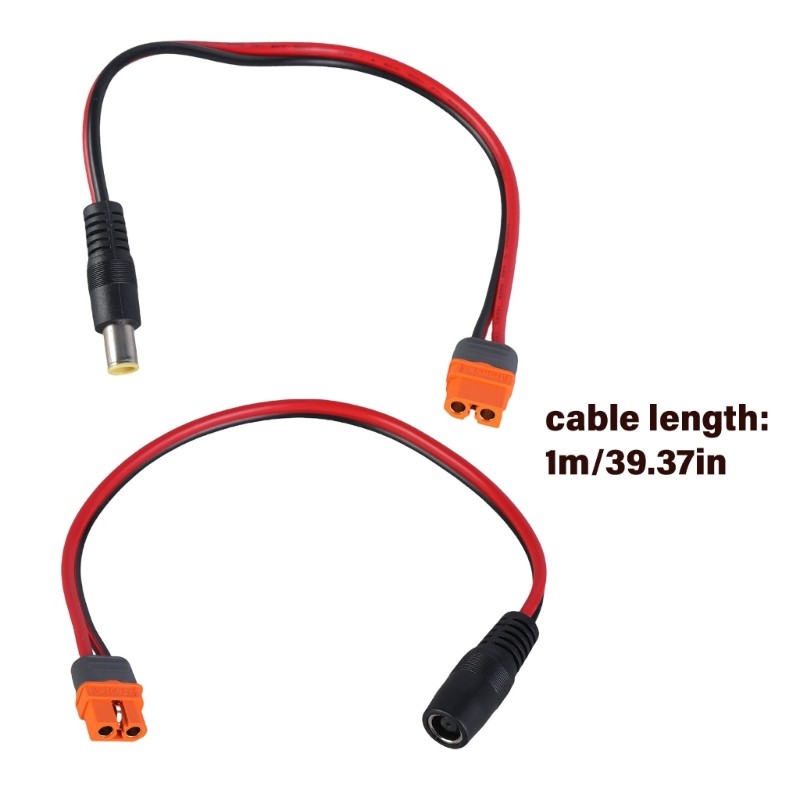 14AWG XT60I to DC7909 Charging Wire for Solar Generator Input Use