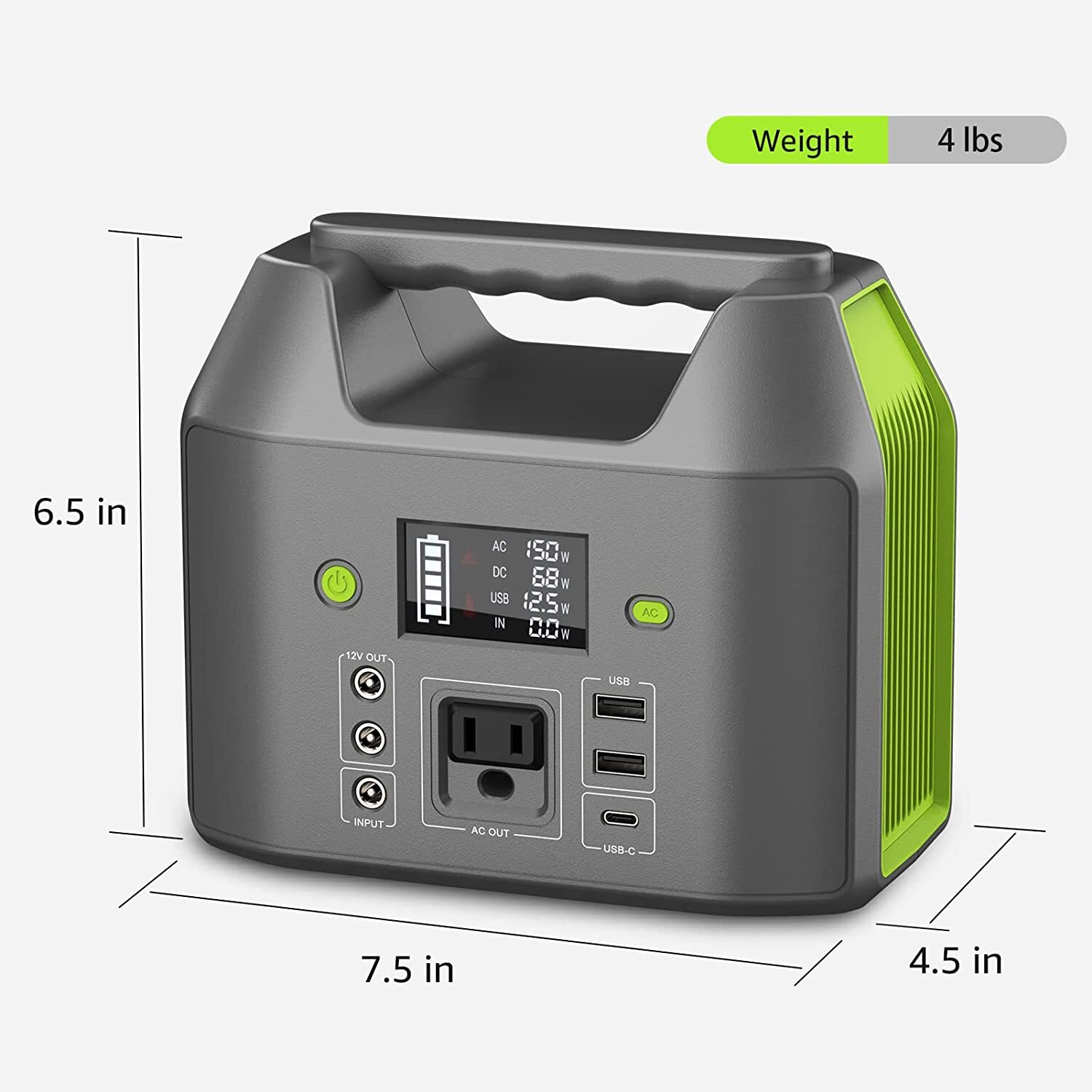 Portable Power Station 150W 155Wh Lithium Battery Bank Camping Solar Generator