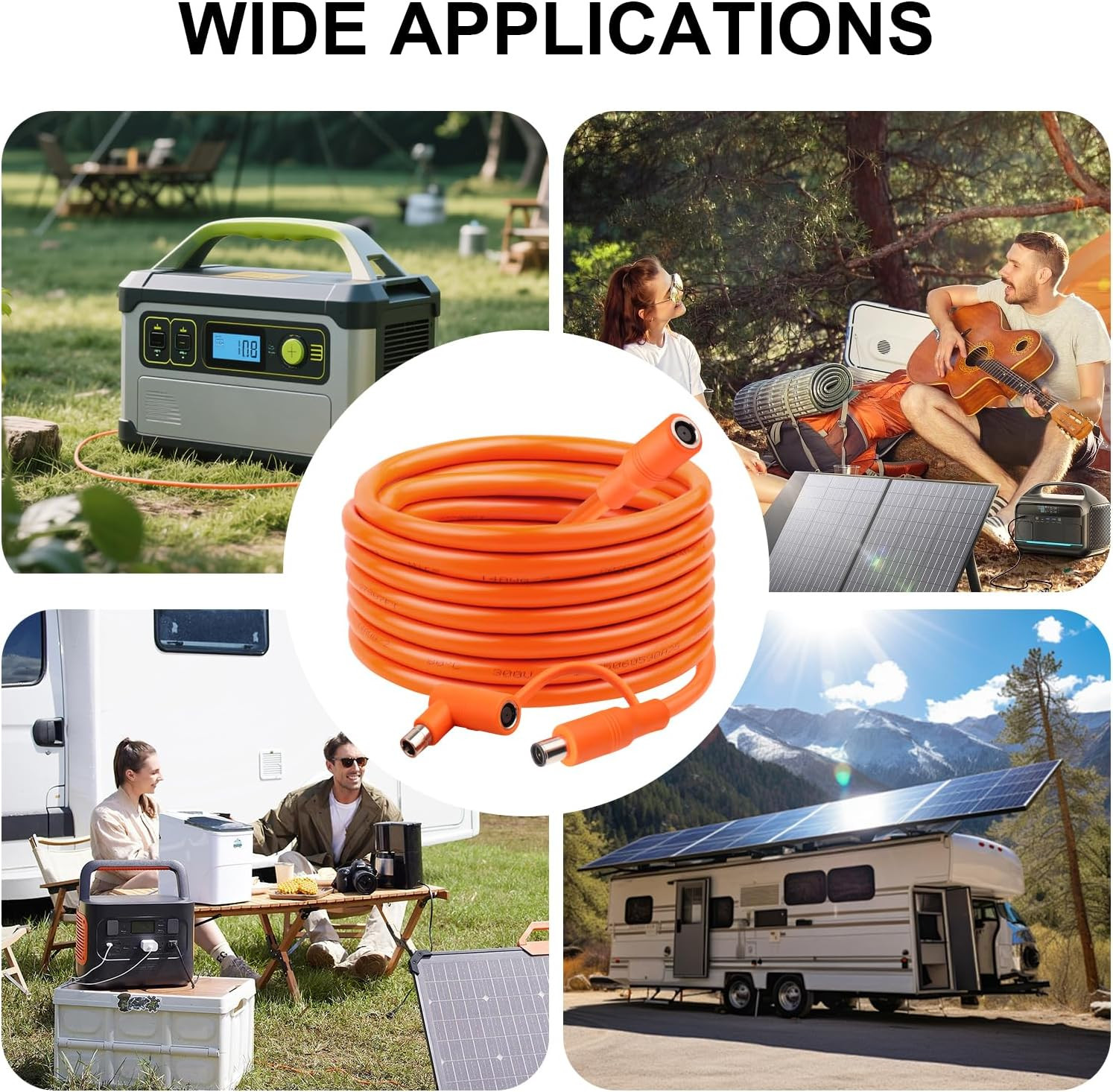 100FT 14AWG Solar Panel Extension Cable for Jackery & Yeti Power Stations